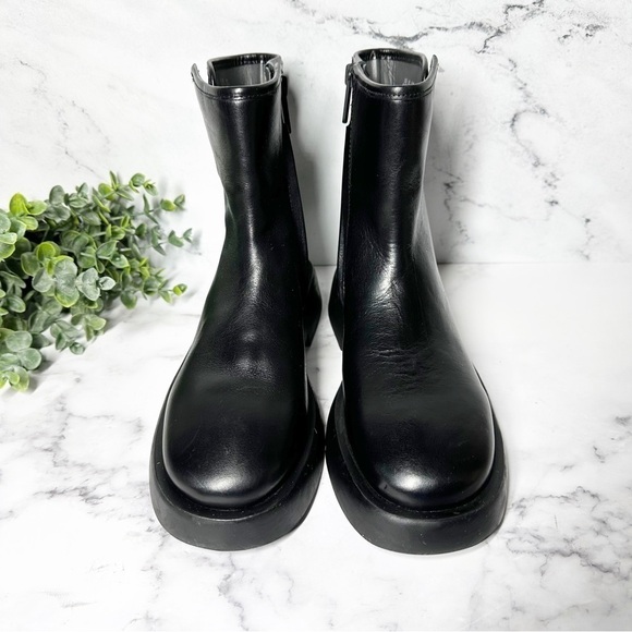 Franco Sarto Etna Leather Boot Size 6.5 Black - Picture 2 of 10